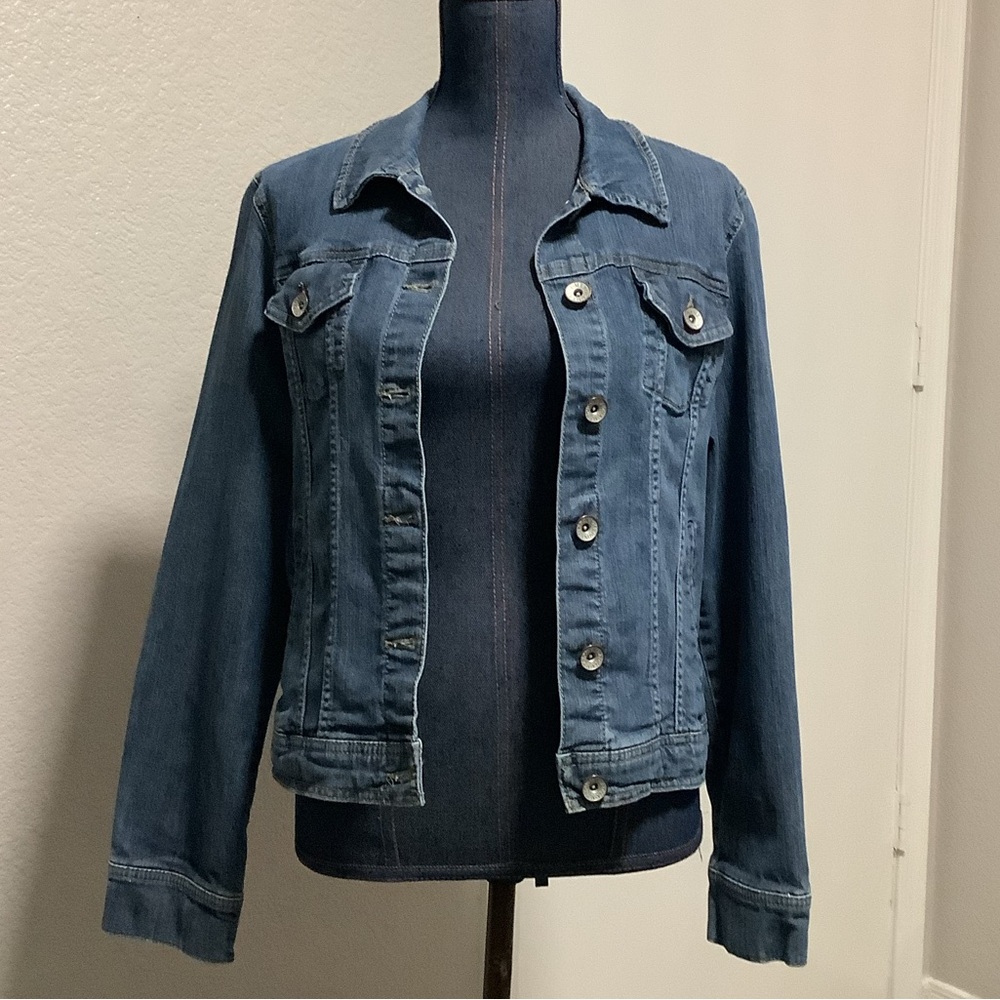 Merona Dark Blue Denim Button Front Jean Jacket Women's Size X-Large